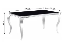 Mesa de Cristal Templado 160cm. Comedor o Cocina, Negro