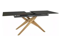 Mesa de diseño de cerámica bronce - 180/230 cm - patas de madera - Viani