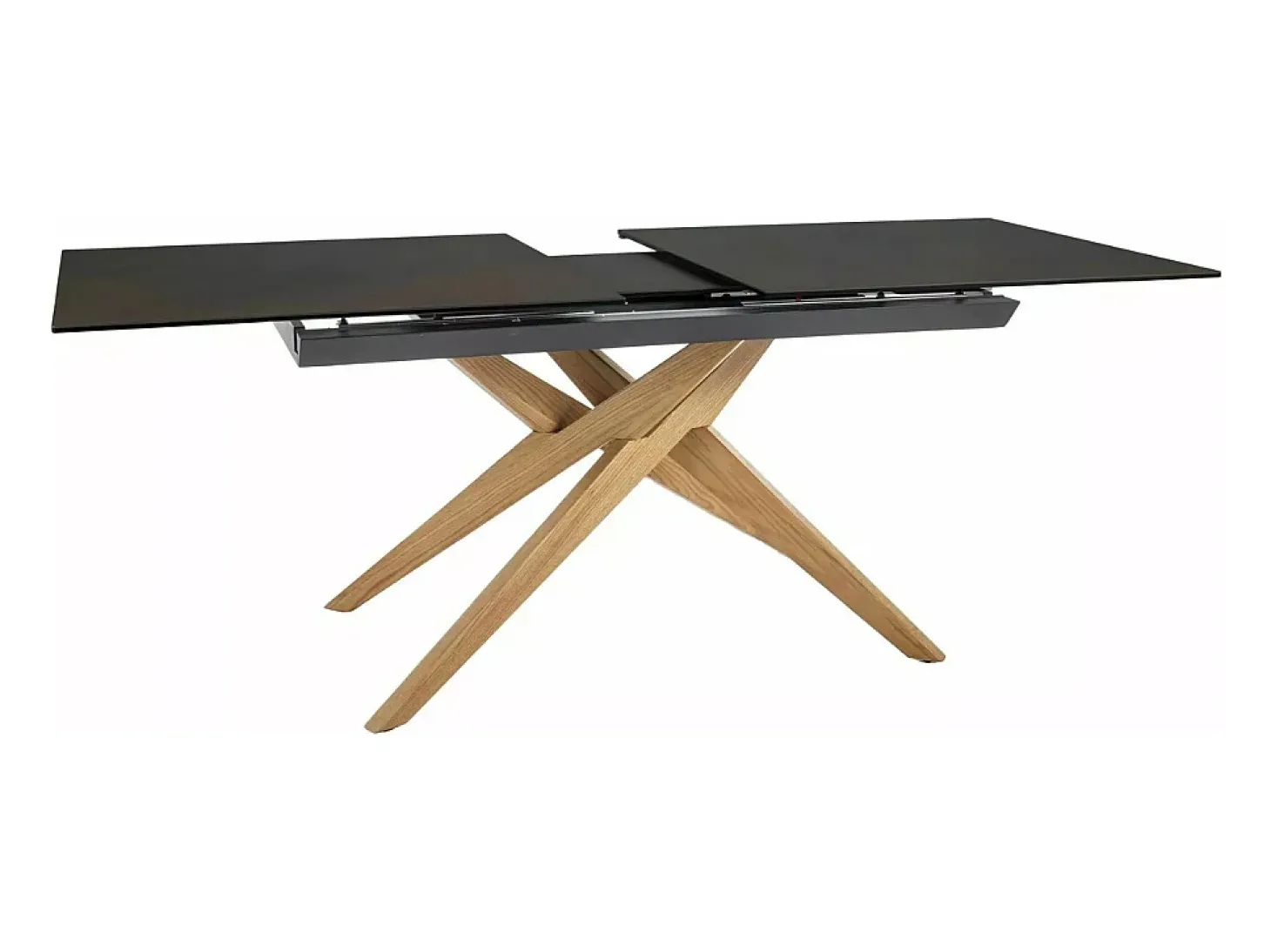 Mesa de diseño de cerámica bronce - 180/230 cm - patas de madera - Viani