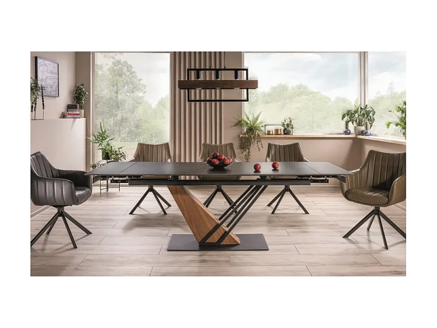 Mesa de diseño extensible de cerámica efecto mármol Viro 160-220 cm