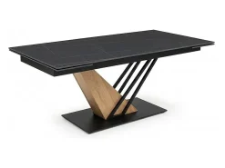 Mesa de diseño extensible Viro 180-240cm efecto metal y mármol