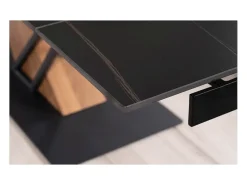 Mesa de diseño extensible Viro 180-240cm efecto metal y mármol