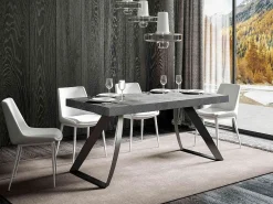 Mesa de diseño Volta 160 cm gris con patas de metal curvado antracita