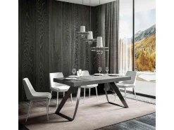 Mesa de diseño Volta 160 cm gris con patas de metal curvado antracita
