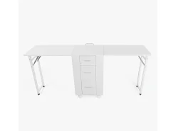 Mesa de esteticista y manicura compacta con doble mesa y ruedas Dabol