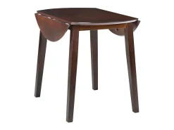 Mesa de hojas abatibles redonda MDF marrón ES131731