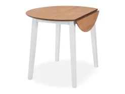 Mesa de hojas abatibles redonda MDF blanca ES344291