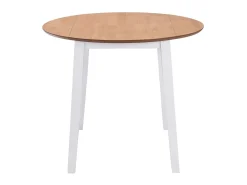 Mesa de hojas abatibles redonda MDF blanca ES344291