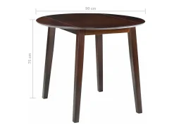 Mesa de hojas abatibles redonda MDF marrón