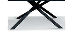 Mesa de madera, acabado acero oxidado, base negra, extensible 160x90 - VOLPAIA