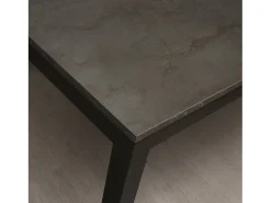 Mesa de madera, acabado acero, metal antracita, extensible 90x90 - TROPEA