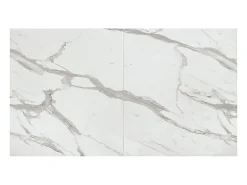 Mesa de madera, acabado blanco y base negra, extensible 140x90-220x90 - FORTE DEI MARMI