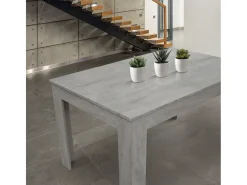 Mesa de madera acabado gris cemento, extensible 140×90-220×90 cm - LIPARI