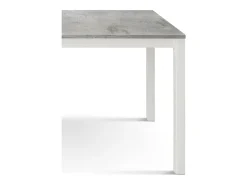 Mesa de madera acabado gris, estructura de metal blanco 110x68 - RAVENNA