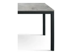 Mesa de madera acabado gris, estructura de metal antracita 80x80 - RAVENNA