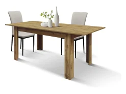 Mesa de madera, acabado roble rústico, extensible 140x80 cm - 180x80 cm - ZAGABRIA
