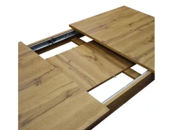Mesa de madera, acabado roble rústico, extensible 140x80 cm - 180x80 cm - ZAGABRIA