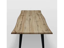 Mesa de madera acabado roble con patas de metal negro 160x90 - ALICUDI