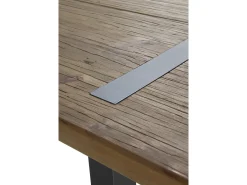Mesa de madera de abeto 180x90 con patas metálicas negras