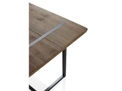 Mesa de madera de abeto 180x90 con patas metálicas negras