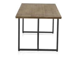 Mesa de madera de abeto 180x90 con patas metálicas negras