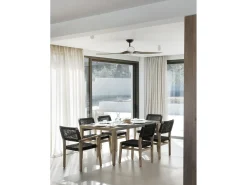 Mesa de madera de acacia y tapa de cemento ligero gris claro 160x90 cm
