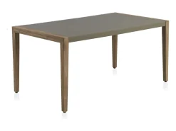 Mesa de madera de acacia y tapa de cemento ligero gris claro 160x90 cm