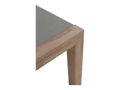 Mesa de madera de acacia y tapa de cemento ligero gris claro 160x90 cm