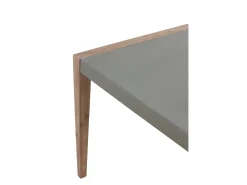Mesa de madera de acacia y tapa de cemento ligero gris claro 160x90 cm