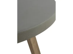 Mesa de madera de acacia tablero cemento ligero gris, diámetro 118 cm
