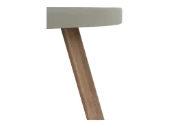Mesa de madera de acacia tablero cemento ligero gris, diámetro 118 cm