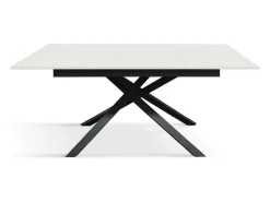 Mesa de madera de fresno blanco, base antracita, extensión 140x80-190x80cm - VOLPAIA