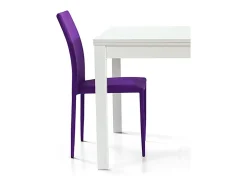 Mesa de madera de fresno blanco, extensible 90x90 cm - 180x90 cm - POSITANO