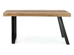 Mesa de madera de mango y patas de acero negro, 160×90 cm - MANCHESTER