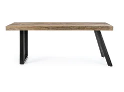 Mesa de madera de mango y patas de acero negro, 200×100 - MANCHESTER