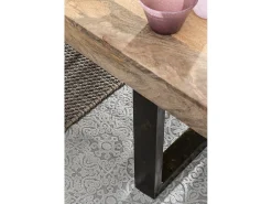 Mesa de madera de mango y patas de acero negro, 200×100 - MANCHESTER