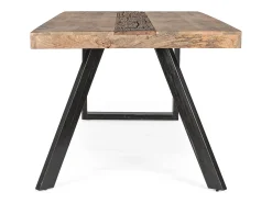 Mesa de madera de mango y patas de acero negro, 200×100 - MANCHESTER