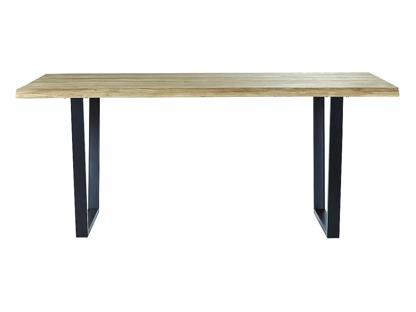 Mesa de madera de teca reciclada y metal 8 p.