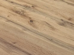 Mesa de madera, efecto roble, base blanca, ext.160x90-240x90cm - CARRARA