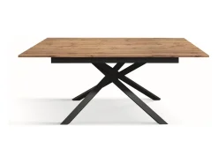 Mesa de madera, efecto roble, base antracita, 140x80-190x80cm - VOLPAIA