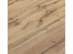 Mesa de madera, efecto roble, base blanca, ext.120x80-170x80cm - VOLPAIA