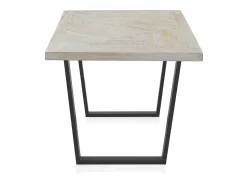 Mesa de madera maciza de mango color blanco patinado 160x90