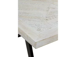 Mesa de madera maciza de mango color blanco patinado 160x90