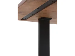 Mesa de madera maciza de acacia 140x80 con patas metálicas negras