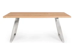 Mesa de madera natural y patas de acero 180 x 90 cm - DUKAT