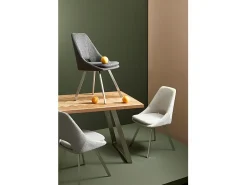 Mesa de madera natural y patas de acero 180 x 90 cm - DUKAT