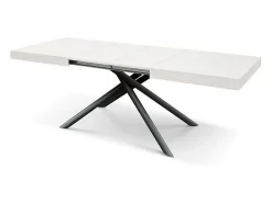 Mesa de madera,fresno blanco, base antracita, ext.140x90-220x90cm - CARRARA