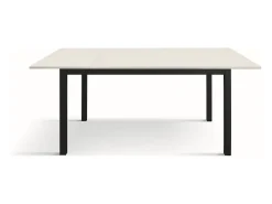 Mesa de madera,fresno blanco, base antracita, ext.140x80-190x80cm - TROPEA