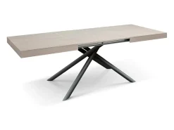 Mesa de madera,olmo perla, base antracita, ext.140x90-220x90cm - CARRARA