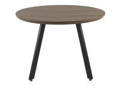 Mesa de melamina con efecto madera de roble con patas metal 110 diámetro